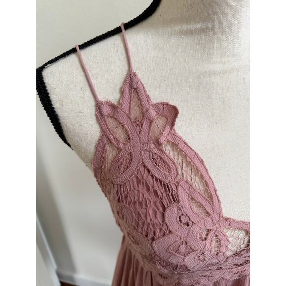 Free People Adella NWT Rose Lace Pink Slip Dress FP Intimately size Small XS - Picture 8 of 11